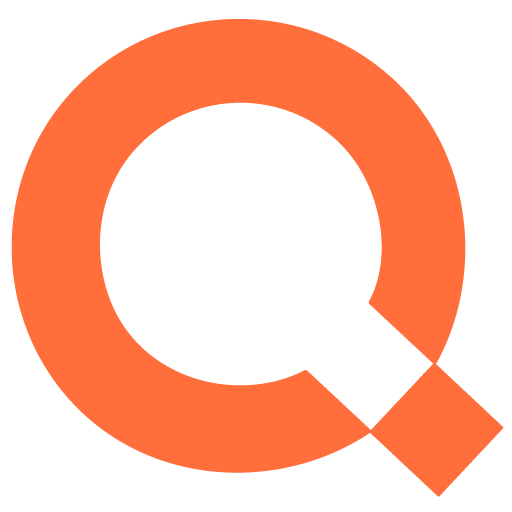 Die LAMPseq Diagnostics GmbH Bildmarke ist ein orangenes Q, welches aussieht wie eine Lupe