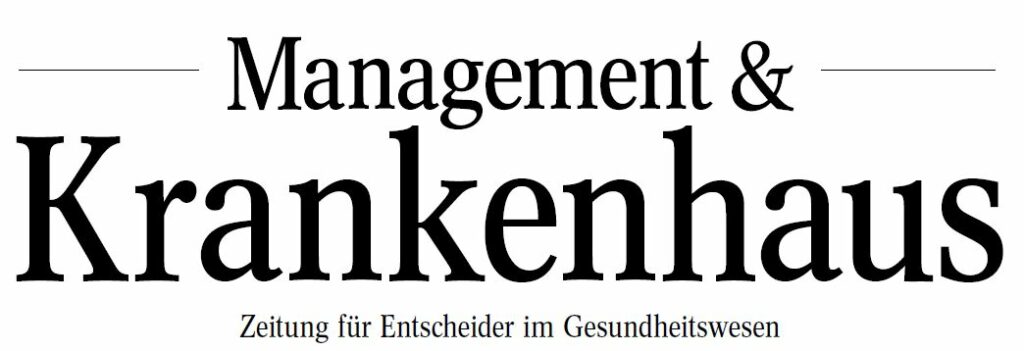Das Logo der Zeitschrift 'Management&Krankenhaus' zur Berichterstattung über LAMPseq Diagnosics und die Uniklinik Bonn